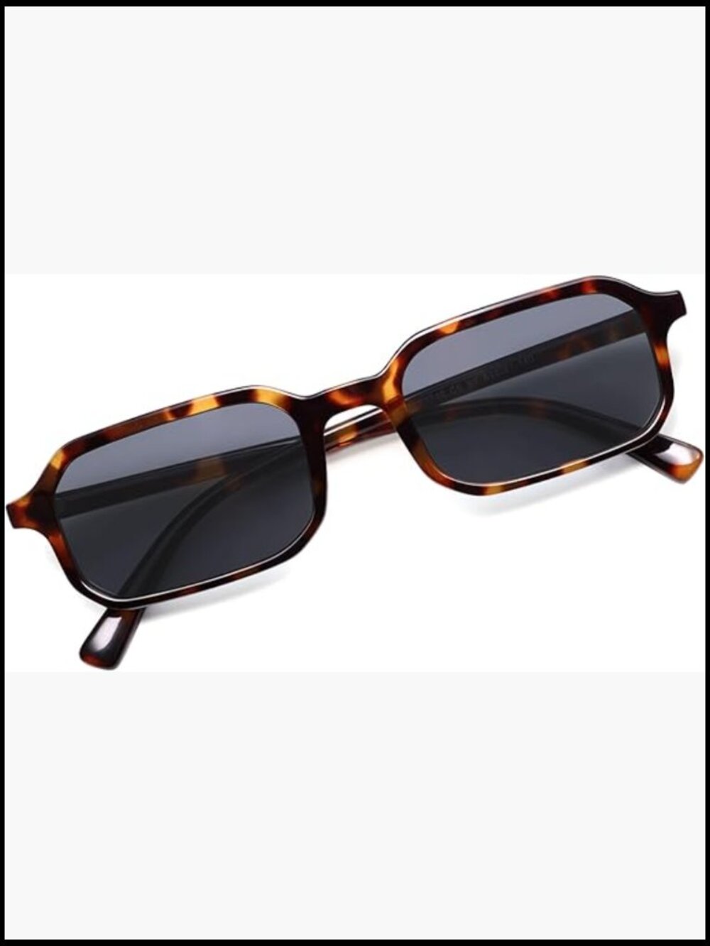 Retro Skinny Rectangle Sunglasses Plastic Frame UV400 Protection